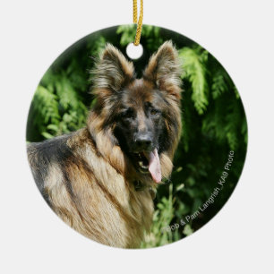 Langhaariger Schäferhund 1 Browns Keramikornament