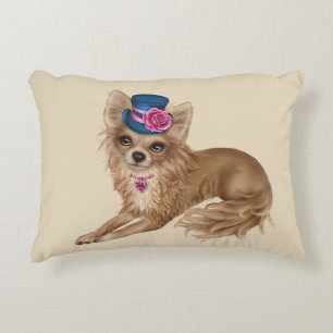 Langhaariges Chihuahua-Pillow Zierkissen