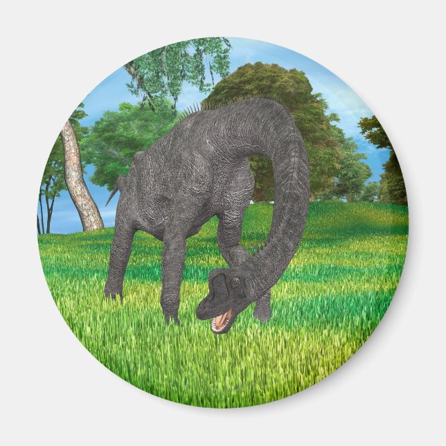 Langhals-Dinosaurier-Dschungel-Abenteuer Magnet (Vorne)