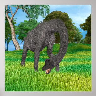 Langhals-Dinosaurier-Dschungel-Abenteuer Poster