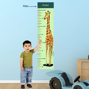 Langhals-Giraffen-Wachstumsdiagramm mit Namen des Fotodruck
