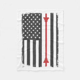 Langhantel-Amerikanische-Flagge-Gym-Workout-T-Shir Fleecedecke
