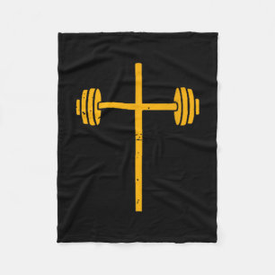 Langhantel Kreuz-Shirt Lustiger Christlicher Worko Fleecedecke
