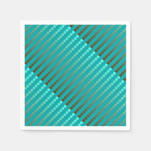Langholz - Türkis und Zinngrau Serviette (Vorderseite)