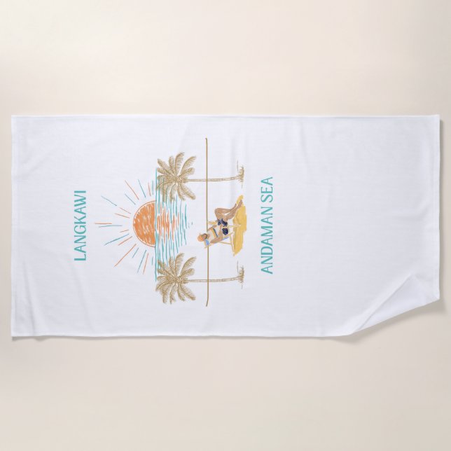 Langkawi Andaman-Meer Retro Chic Strandtuch (Vorderseite)