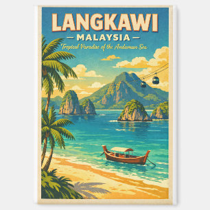 Langkawi-Insel, Malaysia, in einem lebendigen Retr Magnet