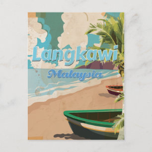 Langkawi Malaysia Vintage Urlaubsposter Postkarte
