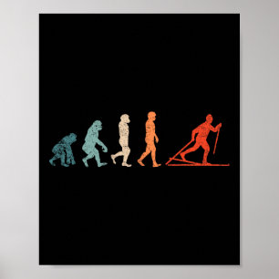 Langlauf-Evolution-XC-Skiing-Outfit Lustiger Ski Poster