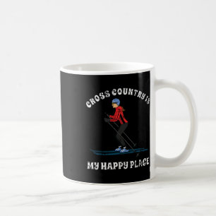 Langlauf ist mein glücklicher Ort Ski-Liebhaber T- Kaffeetasse