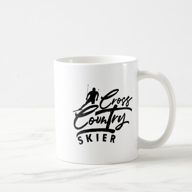 Langlauf Skifahrer xc Ski Wintersport Kaffeetasse (Rechts)
