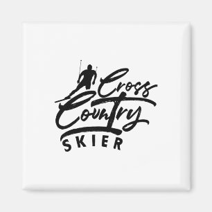 Langlauf Skifahrer Xc Ski Wintersport Schneemensch Magnet