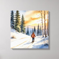 Langläufer im Winterwald