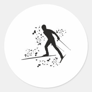 Langläufer Nordic Xc Skifahren _16  Runder Aufkleber