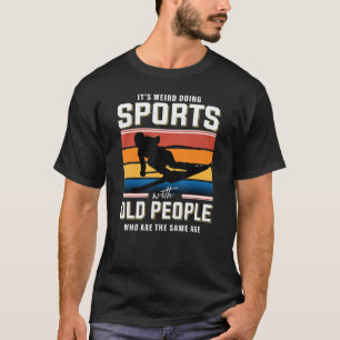 Langläufer-Skilanglauf Abfahrtsski T-Shirt