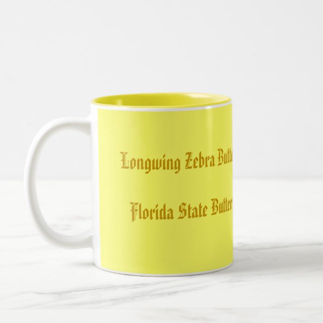 Langläufiger Zebra-Schmetterling von Florida-Tasse Zweifarbige Tasse (Links)