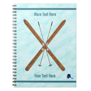 Langlaufski im Schnee Notizblock