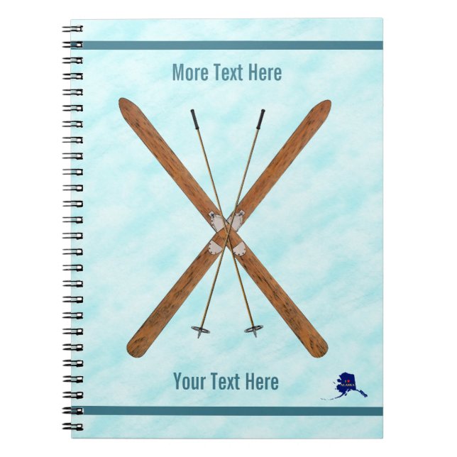 Langlaufski im Schnee Notizblock (Vorderseite)