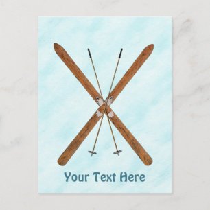 Langlaufski im Schnee Postkarte