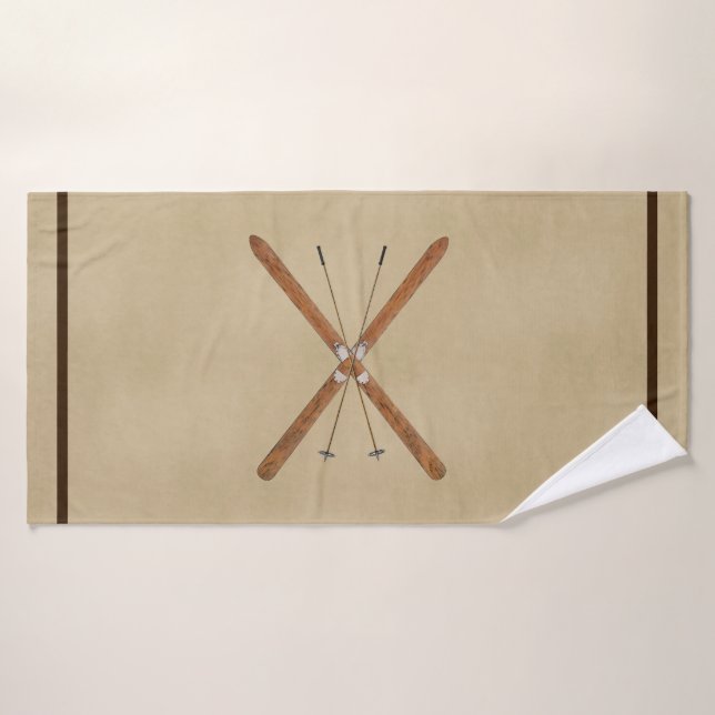 Langlaufskier und Polen Badehandtuch (Badehandtuch)