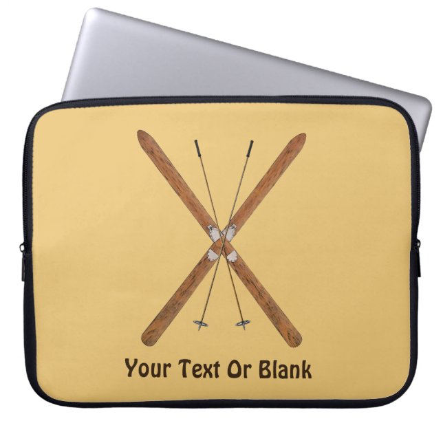 Langlaufskier und Polen Laptopschutzhülle (Vorderseite)