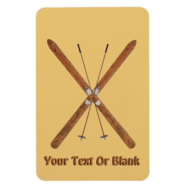 Langlaufskier und Polen Magnet (Vertikal)