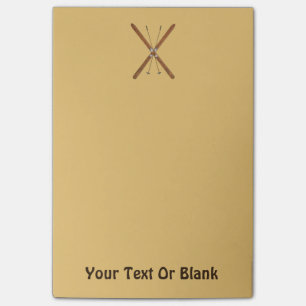 Langlaufskier und Polen Post-it Klebezettel