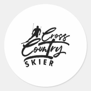 Langlaufskifahrer Skilangläufer Xc Ski Wintersport Runder Aufkleber