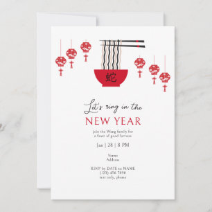 Langlebigkeit Noodles Gutes Glück für das chinesis Einladung