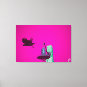 Langley Crow auf Lichtpfosten Serie #12 Leinwanddruck