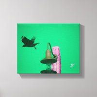 Langley Crow Light Post Aqua Pink Kunst
