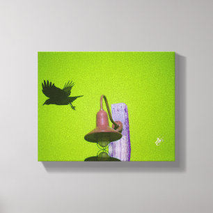 Langley Crow Light Post Lime Pink Kunst Leinwanddruck