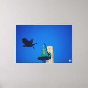Langley-Krähe auf Lichtpfosten Serie #3 Leinwanddruck