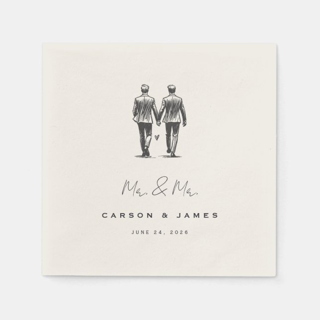 Langley Mr. & Mr. Wedding Serviette (Vorderseite)