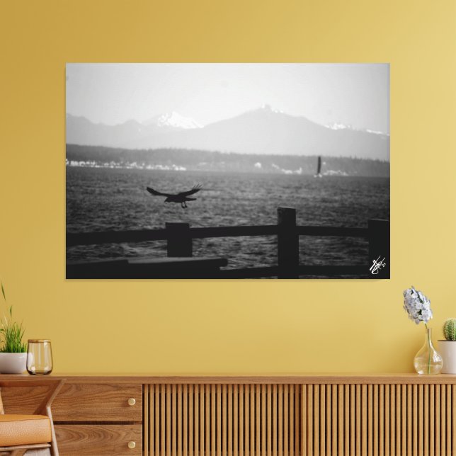 Langley Uferschnecke mit Monochrome Leinwanddruck (Insitu (Wohnzimmer))