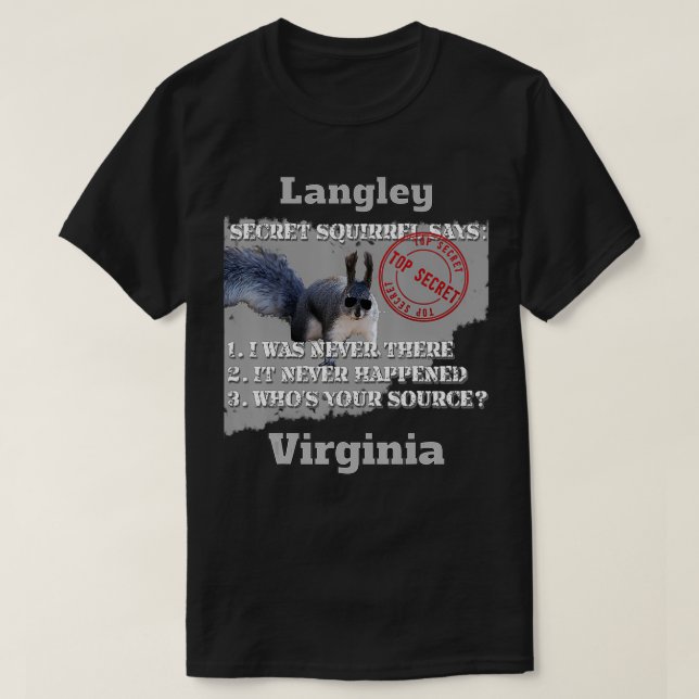 Langley, Virginia Secret Eichhörnchen Design vorne T-Shirt (Design vorne)