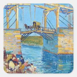 Langlois Bridge bei Arles Van Gogh art scrapbook Quadratischer Aufkleber