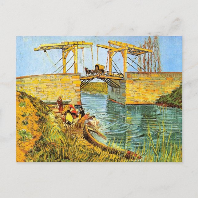 Langlois Bridge bei Arles von Vincent van Gogh Postkarte (Vorderseite)