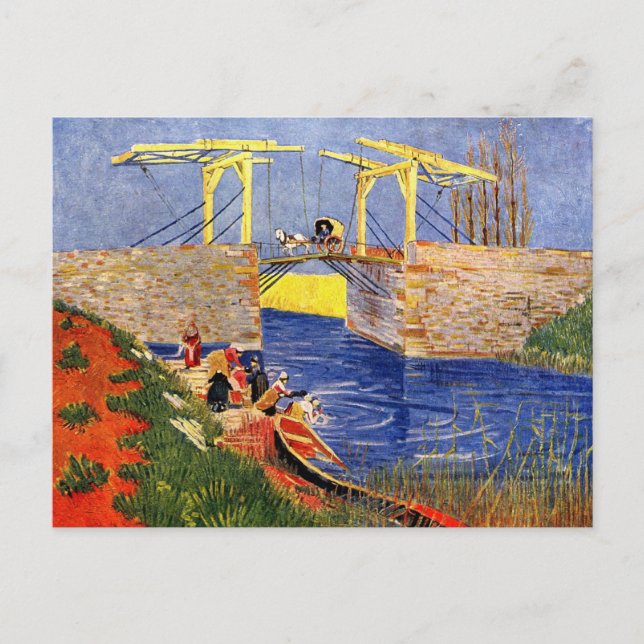 Langlois Bridge bei Arles von Vincent van Gogh Postkarte (Vorderseite)