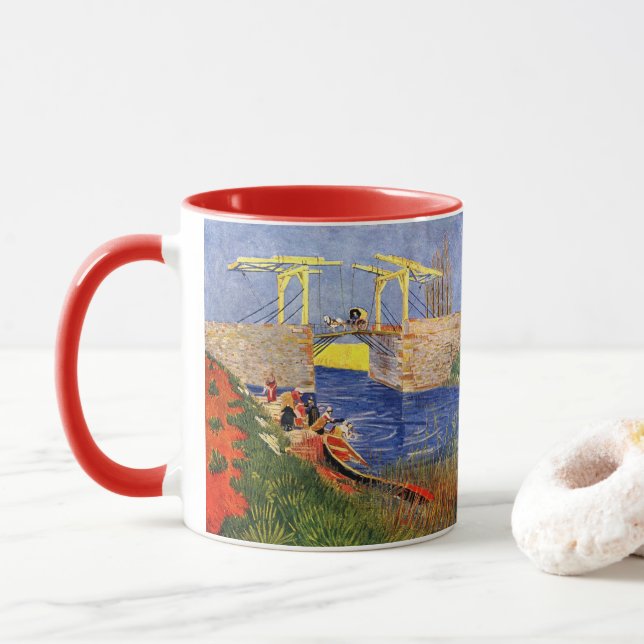 Langlois Bridge bei Arles von Vincent van Gogh Tasse (Mit Donut)