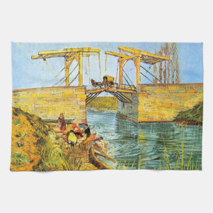 Langlois-Brücke in Arles von Vincent van Gogh Geschirrtuch