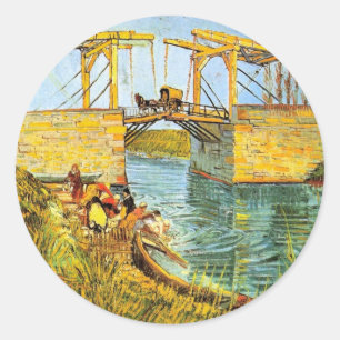 Langlois-Brücke in Arles von Vincent van Gogh Runder Aufkleber