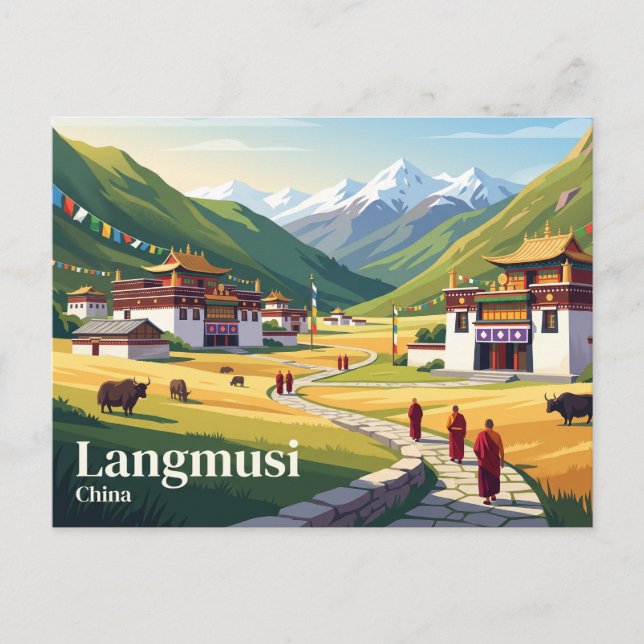 Langmusi China Postkarte (Vorderseite)