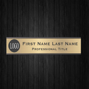 Langname-Logo-Bürotürschild Faux-Gold Türschild