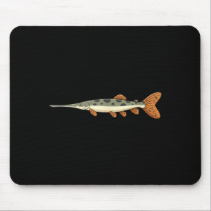 Langnasenhecht-Angelillustration für Angler Lake Mousepad