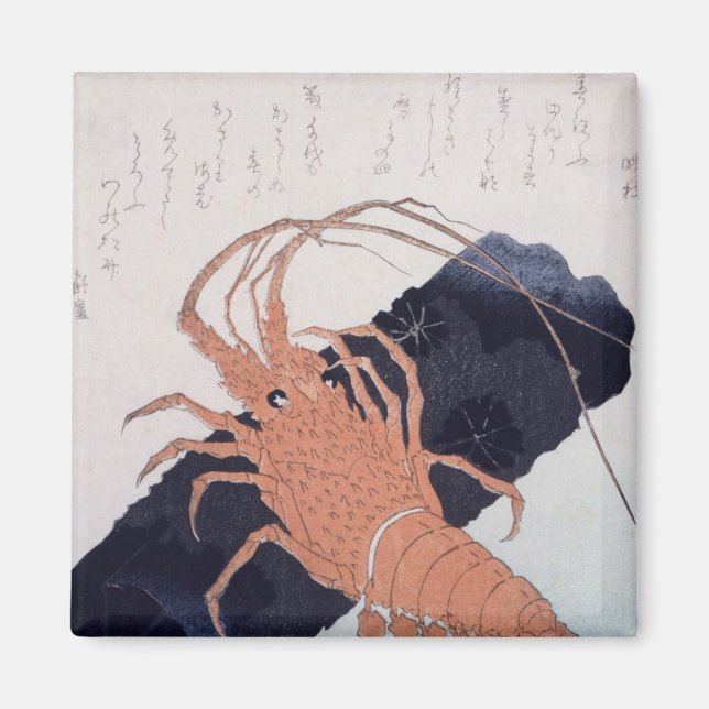 Langoustine mit Block of Charcoal, c.1830 Magnet (Vorne)