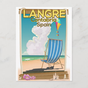 Langre, Cantabria Spanien Strandposter Postkarte