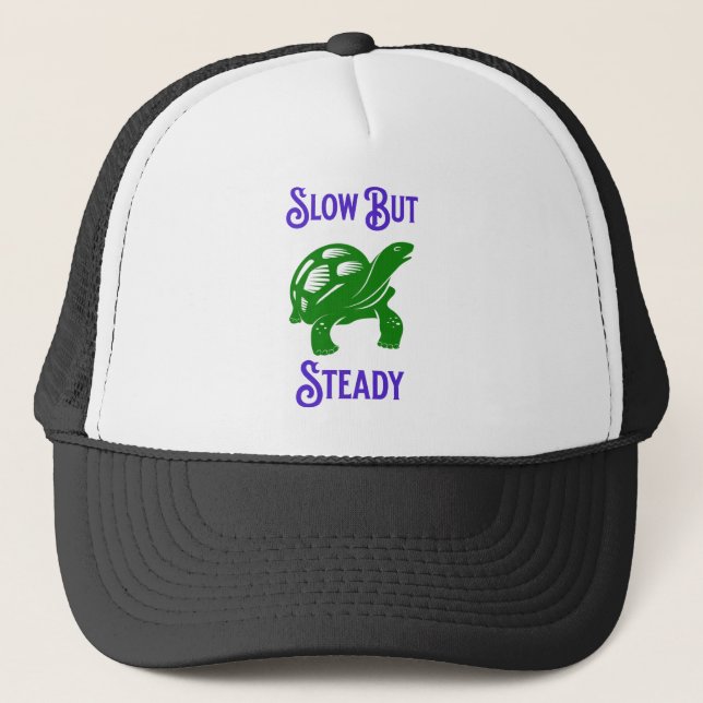 Langsam aber stetig Funny Funny Turtle Truckerkappe (Vorderseite)