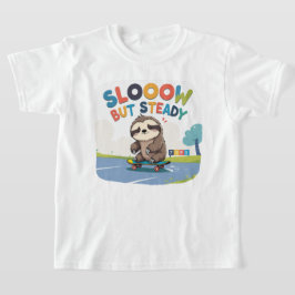 Langsam aber stetig - Niedliches Sloth Skateboardi T-Shirt