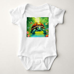 Langsam, aber stetig" "Schildkröte Power" "Muschel Baby Strampler