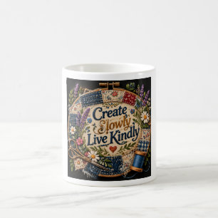 Langsam erschaffen, freundlich leben – Vintage-Sti Kaffeetasse